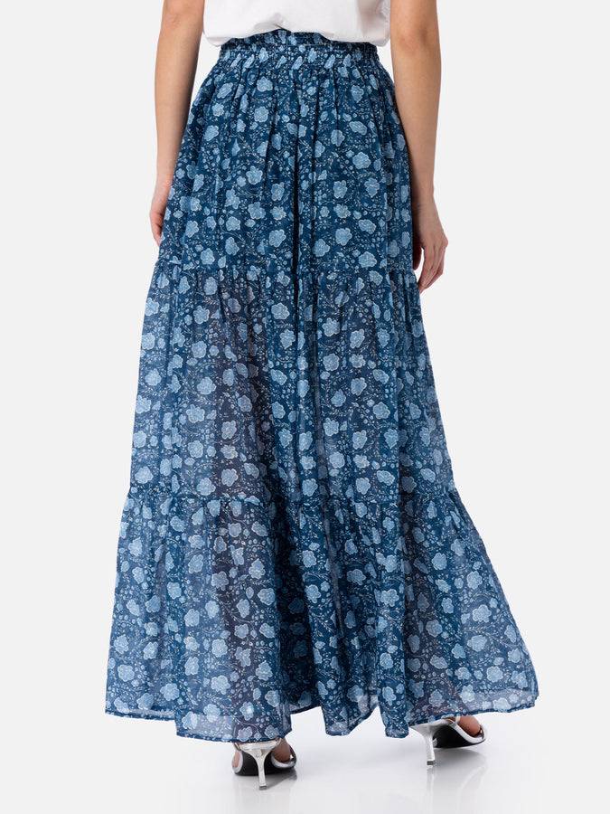 Mc2 Saint Barth Gonna lunga da donna plissettata in voile di seta Cheyenne Online Outlet