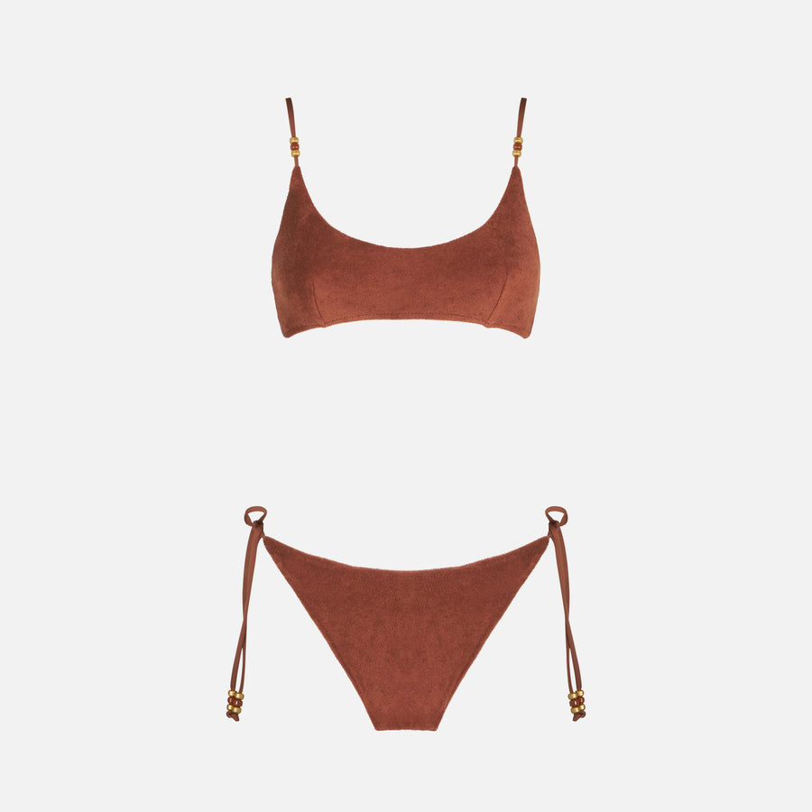 Mc2 Saint Barth Bikini da donna a bralette in spugna marrone 50% di sconto per tempo limitato