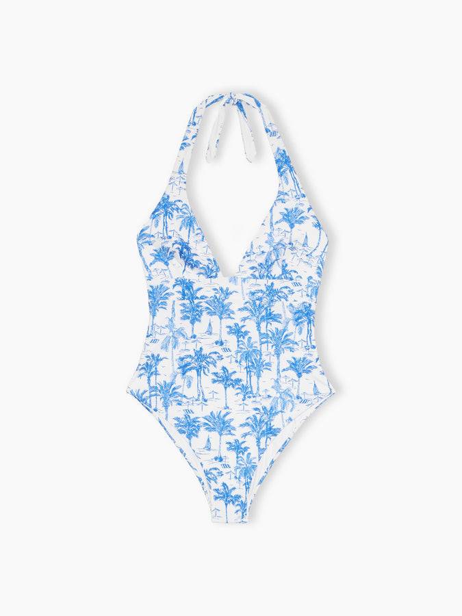 Mc2 Saint Barth Woman one-piece Marylin swimsuit with toile de Jouy print Online