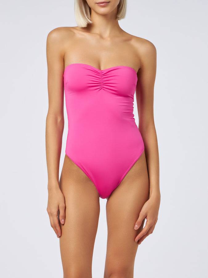 Mc2 Saint Barth Women fuscia strapless one piece swimsuit Soleil In Linea