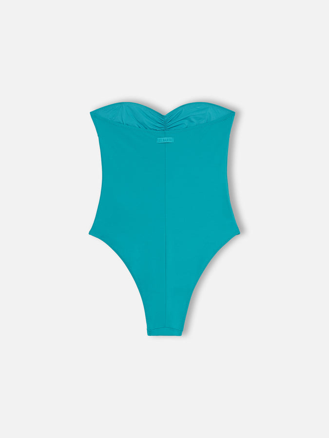 Mc2 Saint Barth Women teal green strapless one piece swimsuit Soleil Nuovo
