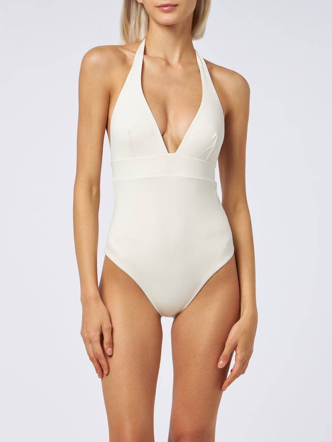Mc2 Saint Barth Woman cream one-piece Marylin swimsuit Vendita