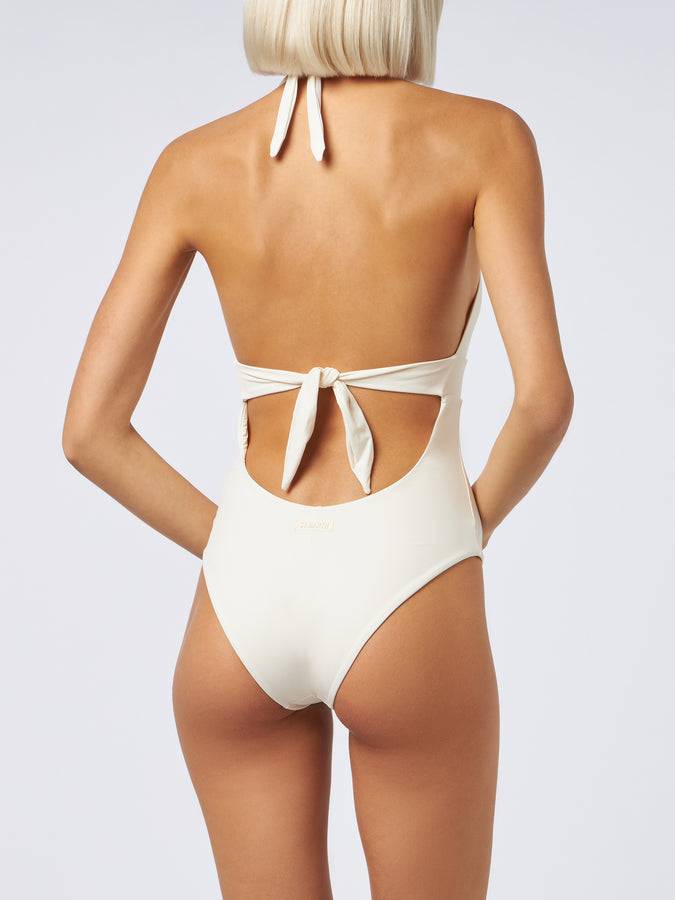Mc2 Saint Barth Woman cream one-piece Marylin swimsuit Vendita