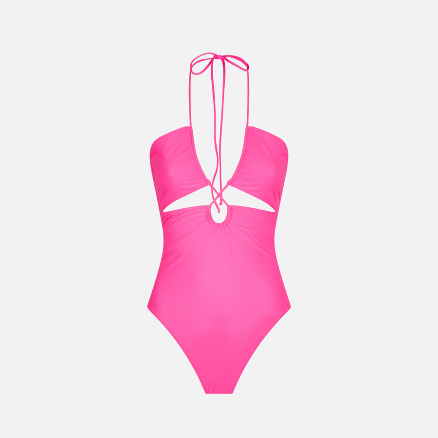 Mc2 Saint Barth Costume intero cut out rosa fluo Prezzo Ridotto