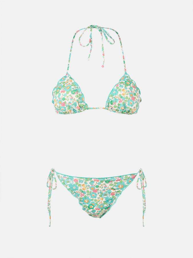 Mc2 Saint Barth Bikini classico triangolo donna Betsy Sagittarius Miami | REALIZZATO CON TESSUTO LIBERTY Sconto