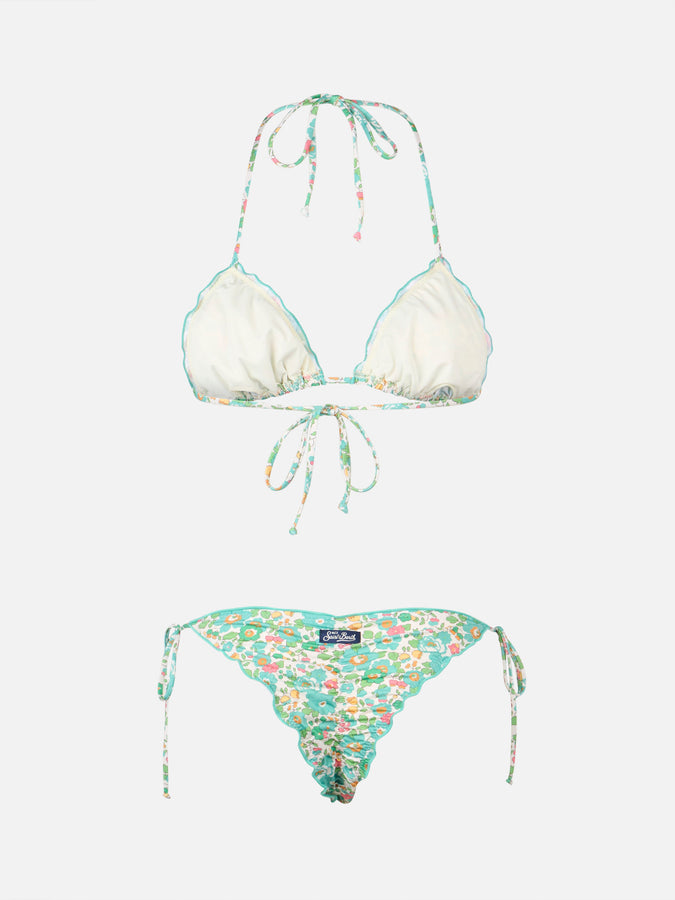Mc2 Saint Barth Bikini classico triangolo donna Betsy Sagittarius Miami | REALIZZATO CON TESSUTO LIBERTY Sconto