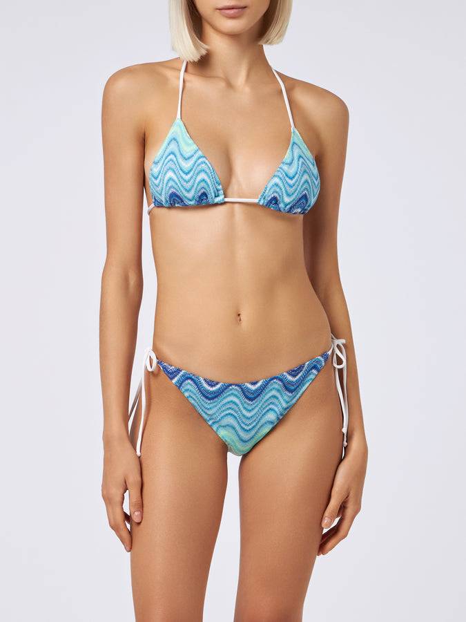 Mc2 Saint Barth Bikini donna a triangolo in maglia raschel Leah Virgo In Vendita