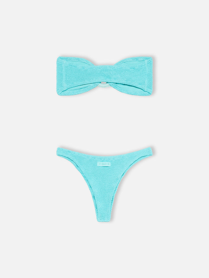 Mc2 Saint Barth Bikini donna a fascia verde acqua stropicciato Yulia Naomi Hotsell
