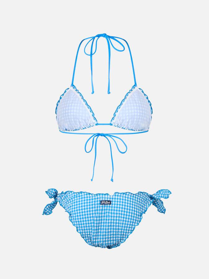 Mc2 Saint Barth Bikini donna classico a triangolo in seersucker Sagittarius Moon Vendite Flash