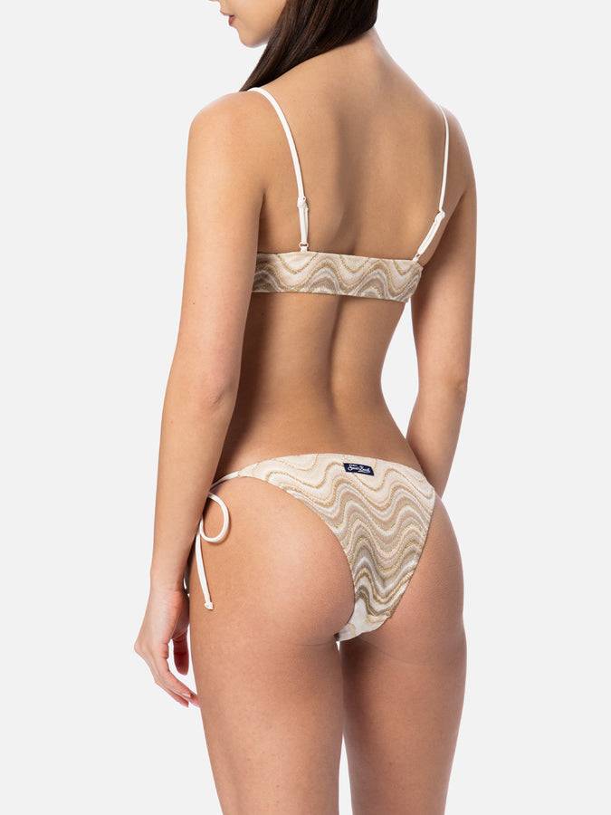 Mc2 Saint Barth Bikini a bralette da donna in maglia raschel Sadie Marielle Nuova
