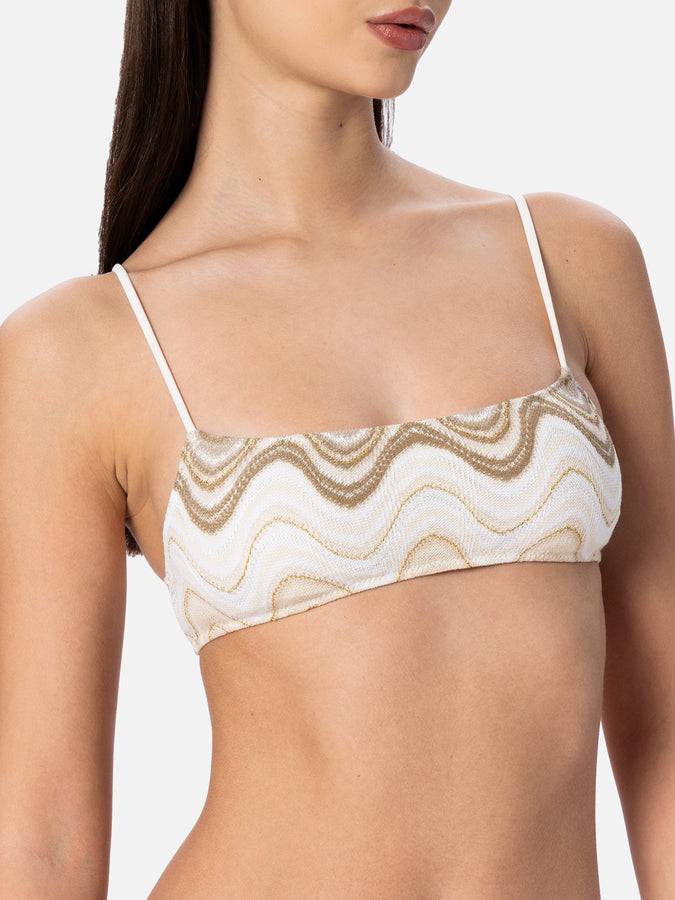Mc2 Saint Barth Bikini a bralette da donna in maglia raschel Sadie Marielle Nuova