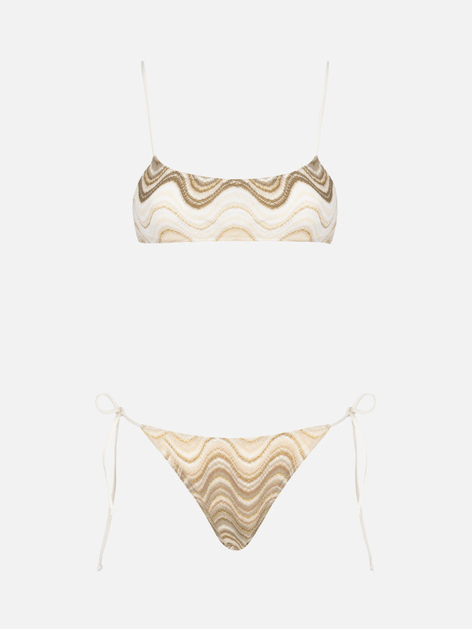 Mc2 Saint Barth Bikini a bralette da donna in maglia raschel Sadie Marielle Nuova