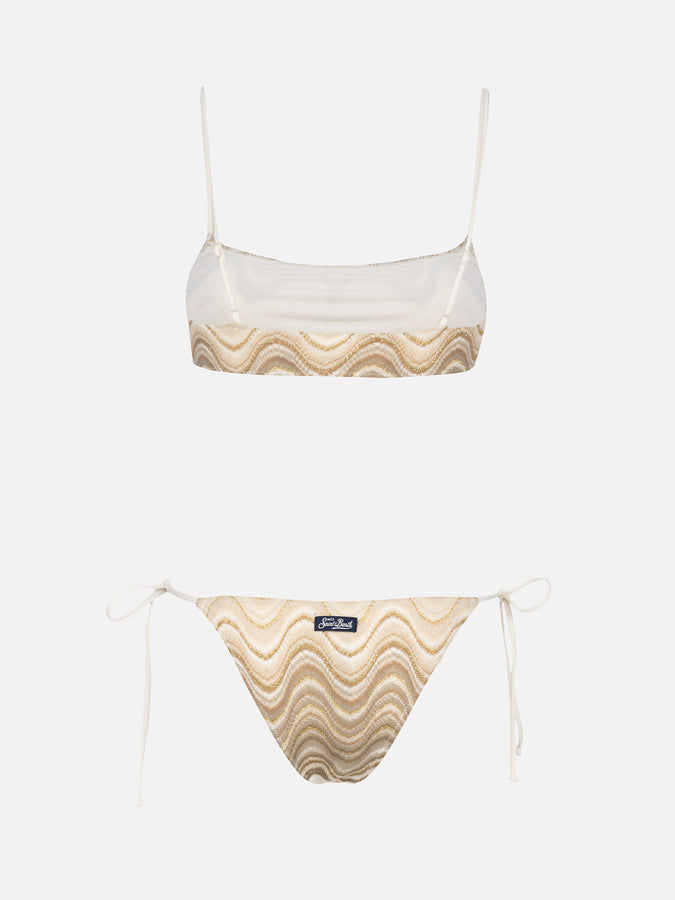 Mc2 Saint Barth Bikini a bralette da donna in maglia raschel Sadie Marielle Nuova