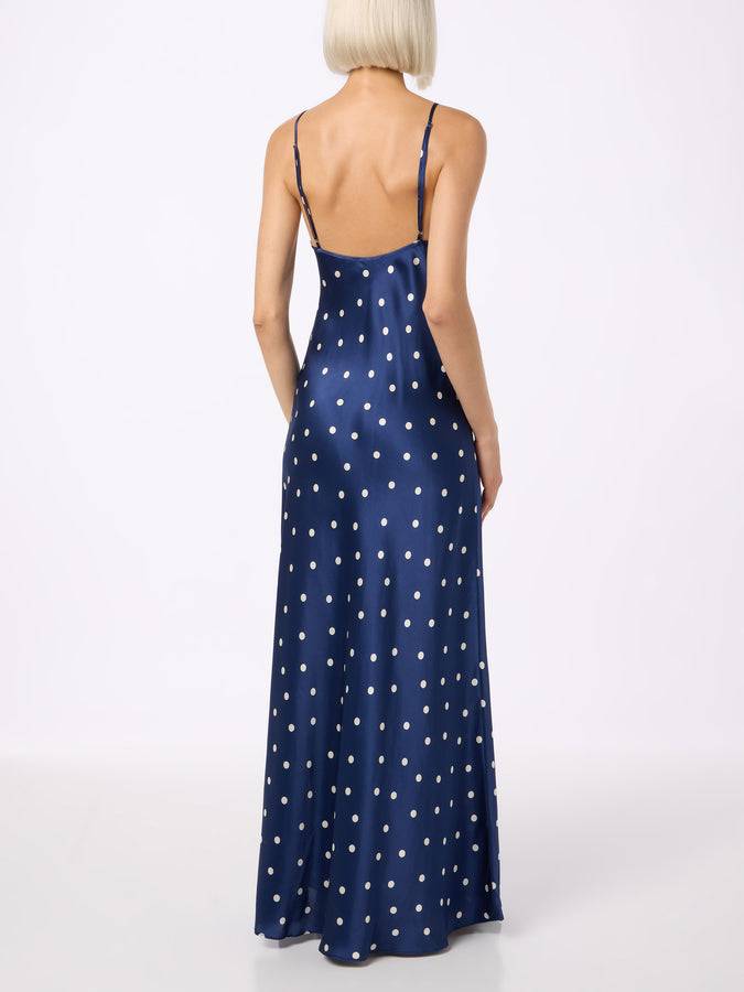 Mc2 Saint Barth Woman pure silk slip dress Ravel with polka dots print Moda