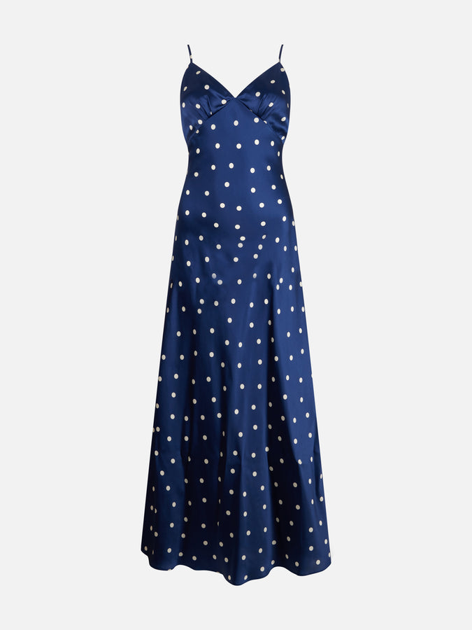 Mc2 Saint Barth Woman pure silk slip dress Ravel with polka dots print Moda