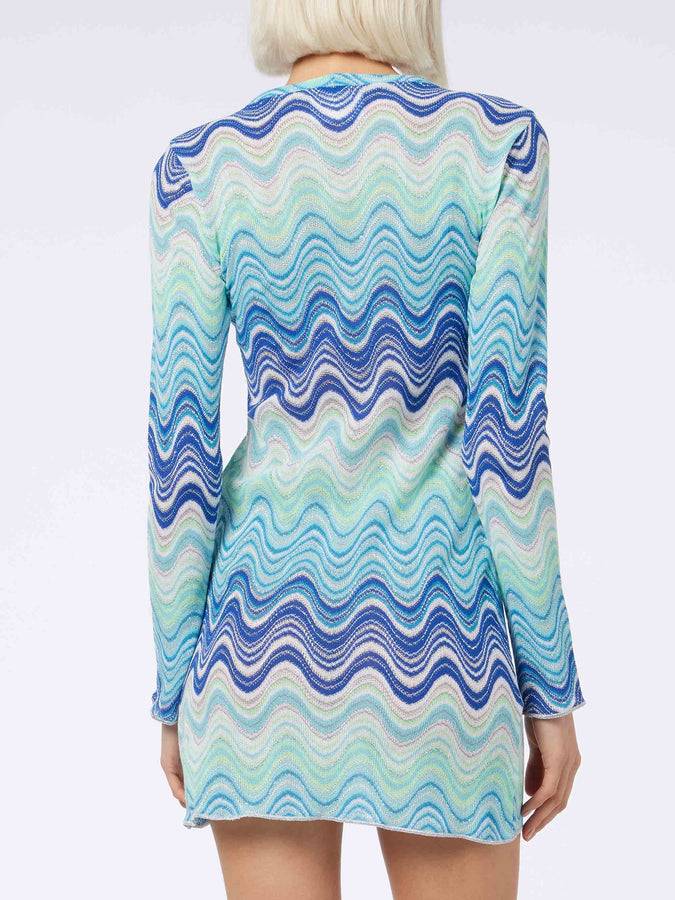 Mc2 Saint Barth Abito corto da donna azzurro in maglia raschel Imany 2025