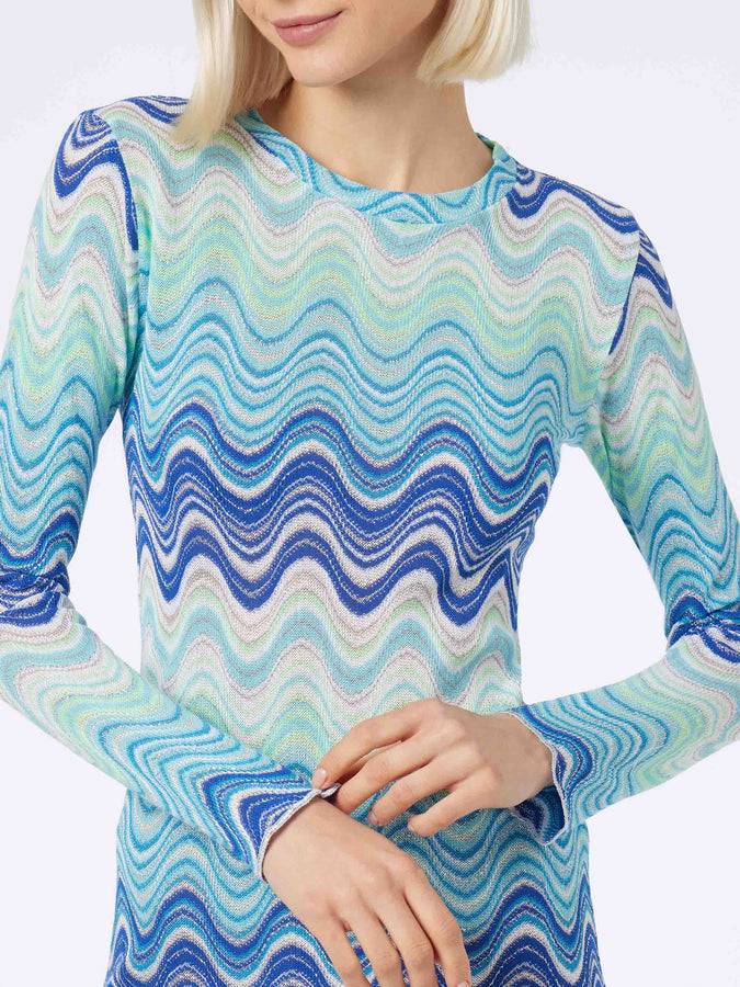 Mc2 Saint Barth Abito corto da donna azzurro in maglia raschel Imany 2025