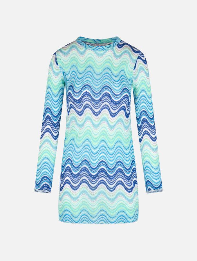 Mc2 Saint Barth Abito corto da donna azzurro in maglia raschel Imany 2025
