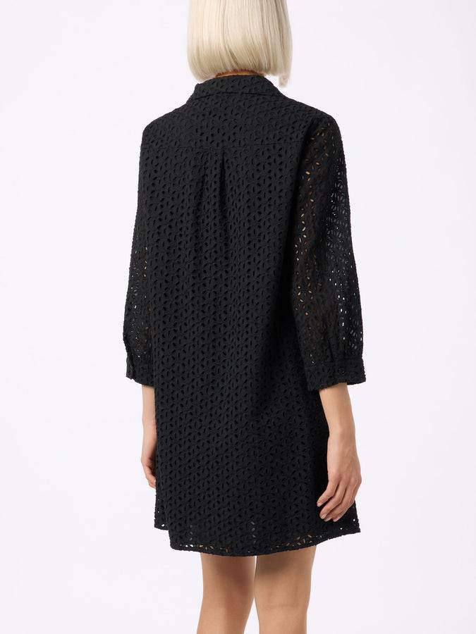 Mc2 Saint Barth Woman black Sangallo shirt mini dress In Linea