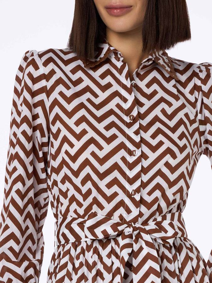 Mc2 Saint Barth Zigazag print woman cotton dress Jensen Vendita