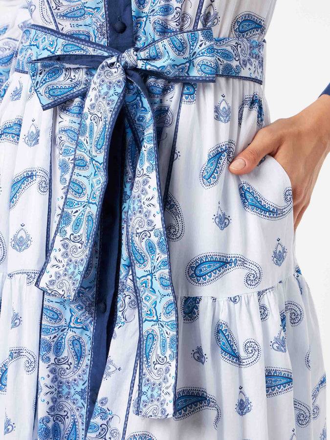 Mc2 Saint Barth Woman long dress Jensen with paisley print Pezzi Unici