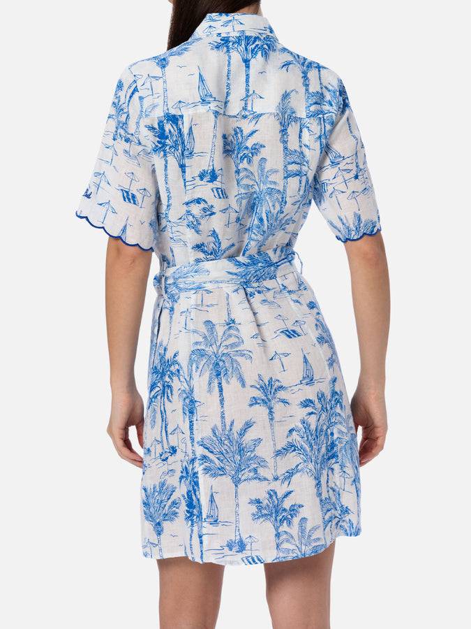 Mc2 Saint Barth Woman flower linen dress Hermione Hotsell