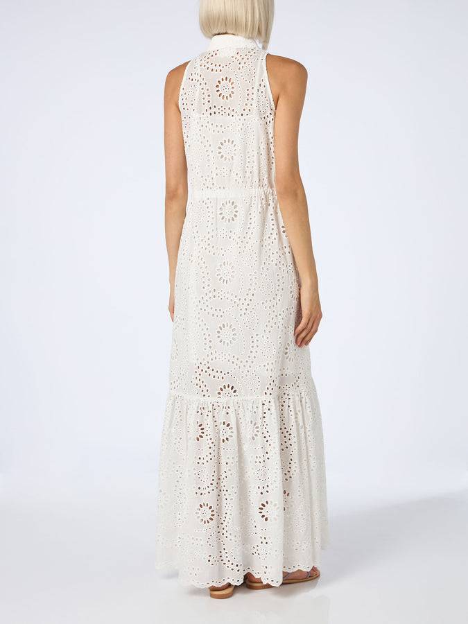 Mc2 Saint Barth Woman white Sangallo lace halterneck dress Ida Fino Al -60%