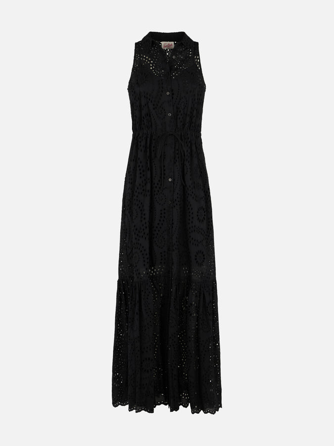 Mc2 Saint Barth Woman black Sangallo lace halterneck dress Shopping Online