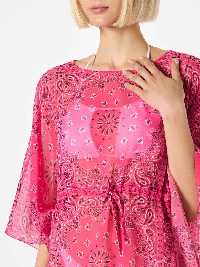 Mc2 Saint Barth Caftano rosa fluo stampa bandana Vendite Flash