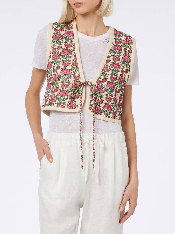 Mc2 Saint Barth Gilet imbottito da donna ricamato 2025