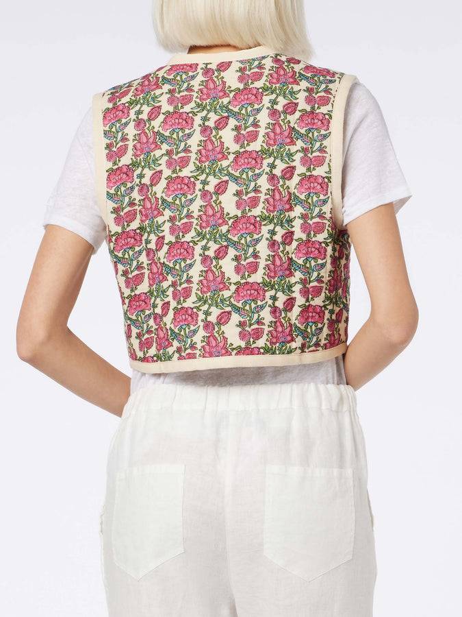 Mc2 Saint Barth Gilet imbottito da donna ricamato 2025