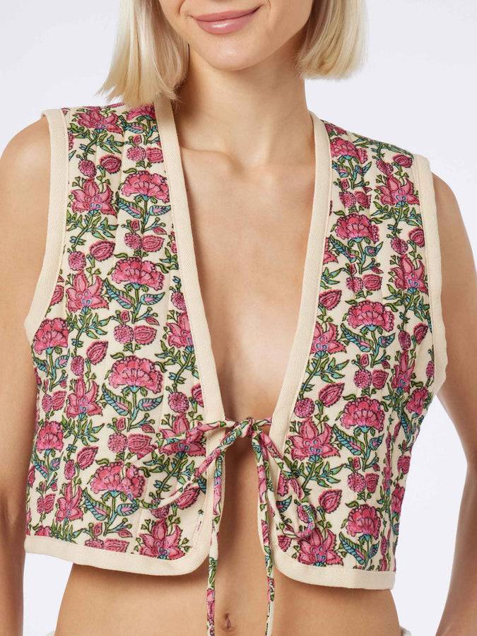 Mc2 Saint Barth Gilet imbottito da donna ricamato 2025