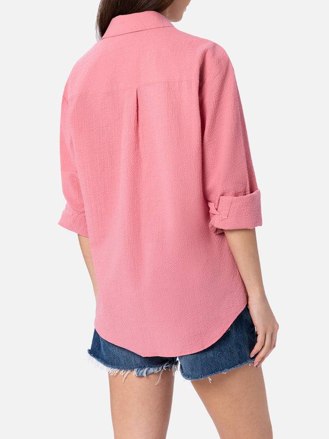 Mc2 Saint Barth Woman pink seersucker shirt Aisha Italia