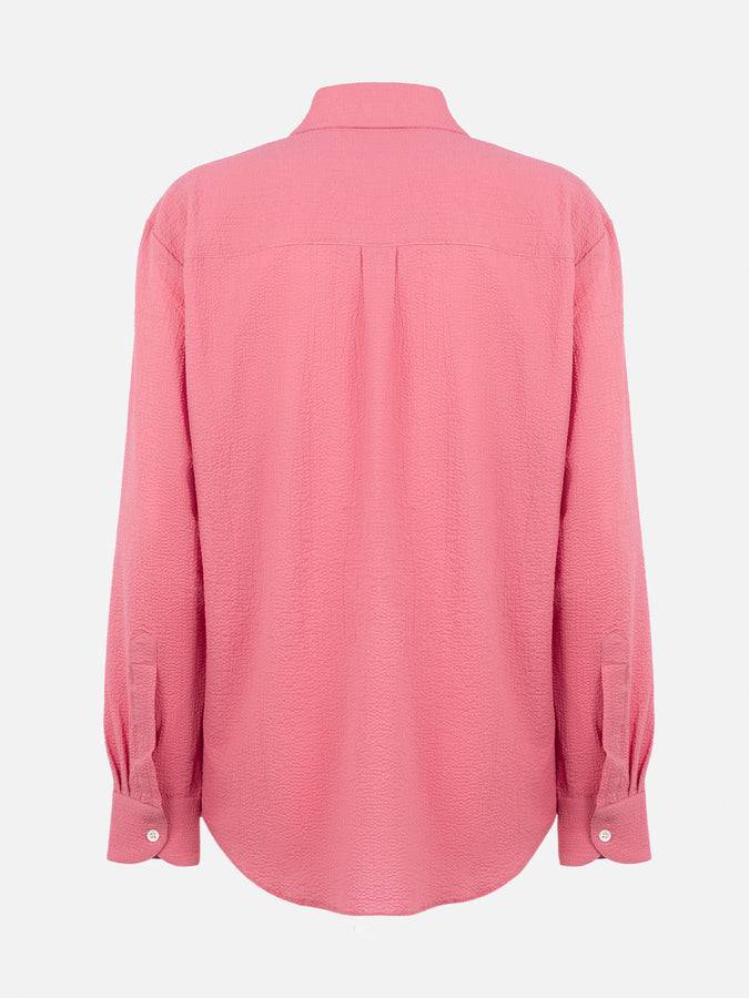 Mc2 Saint Barth Woman pink seersucker shirt Aisha Italia