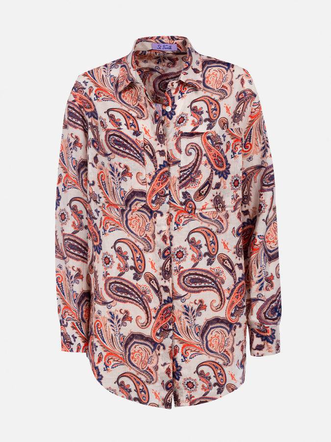 Mc2 Saint Barth Woman texan style shirt Alodie with pockets In Linea