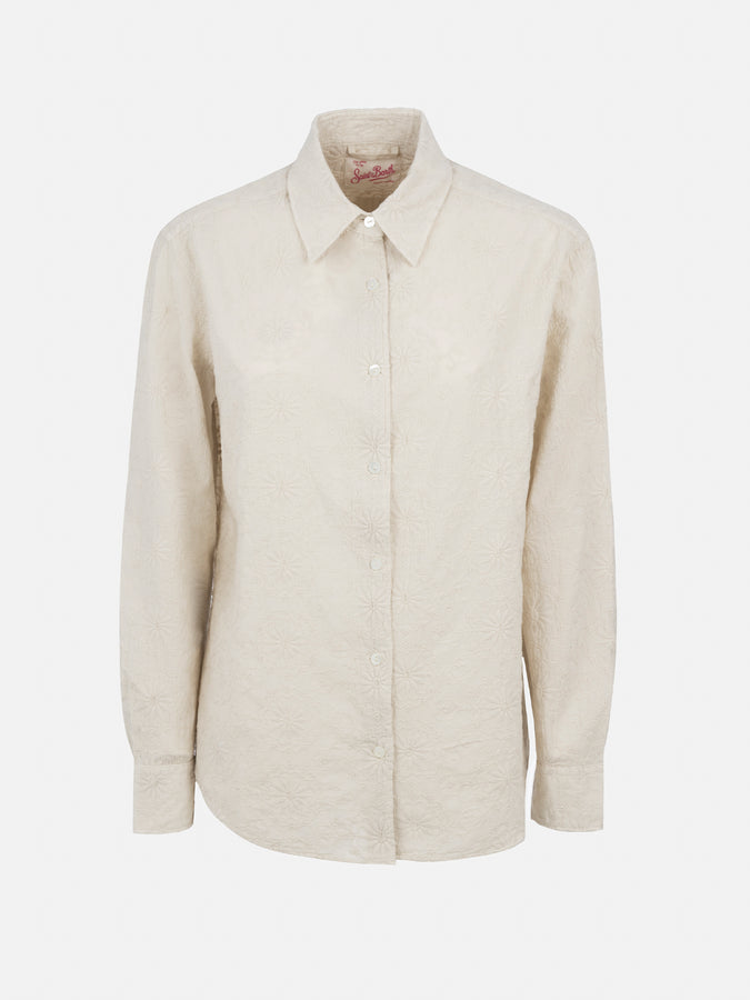 Mc2 Saint Barth Camicia classica da donna in cotone Sangallo Meredith Vendita