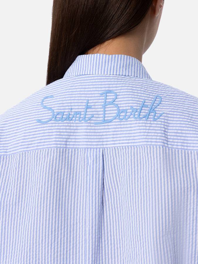 Mc2 Saint Barth Camicia da donna over in cotone seersucker Brigitte Qualità Garantita