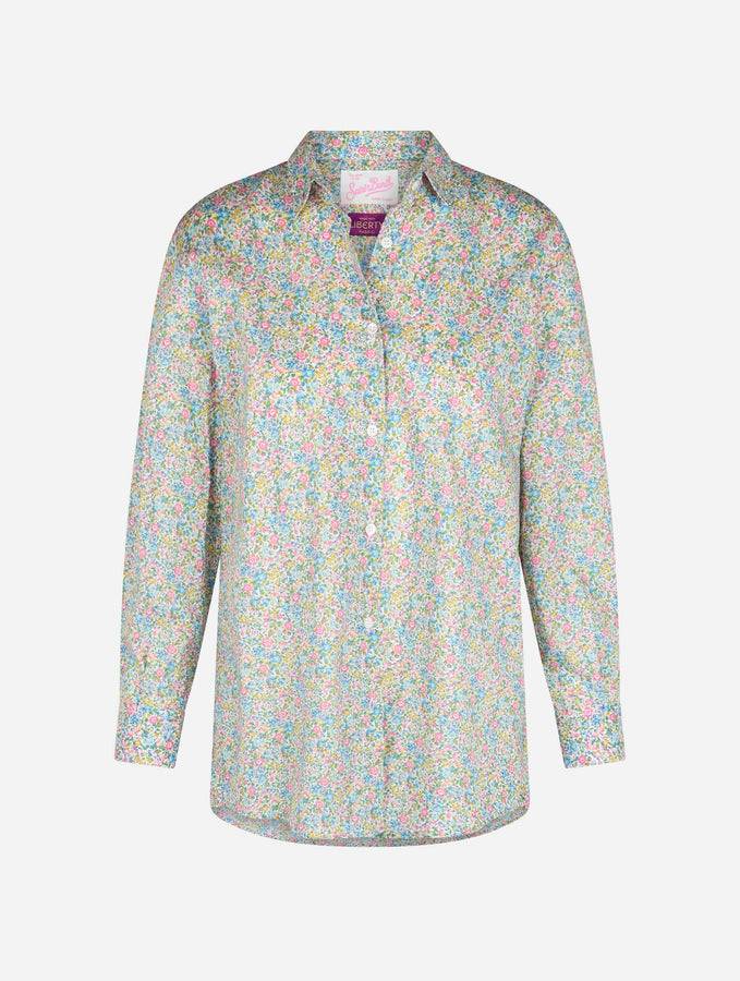 Mc2 Saint Barth Camicia over da donna in cotone con stampa Emma & Georgina Brigitte | REALIZZATO CON TESSUTO LIBERTY Consegna Veloce