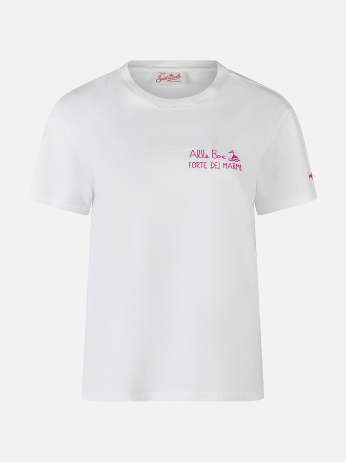 Mc2 Saint Barth Woman cotton jersey crewneck t-shirt Emilie with Baciami alle Boe print | ALLE BOE SPECIAL EDITION Shopping Online