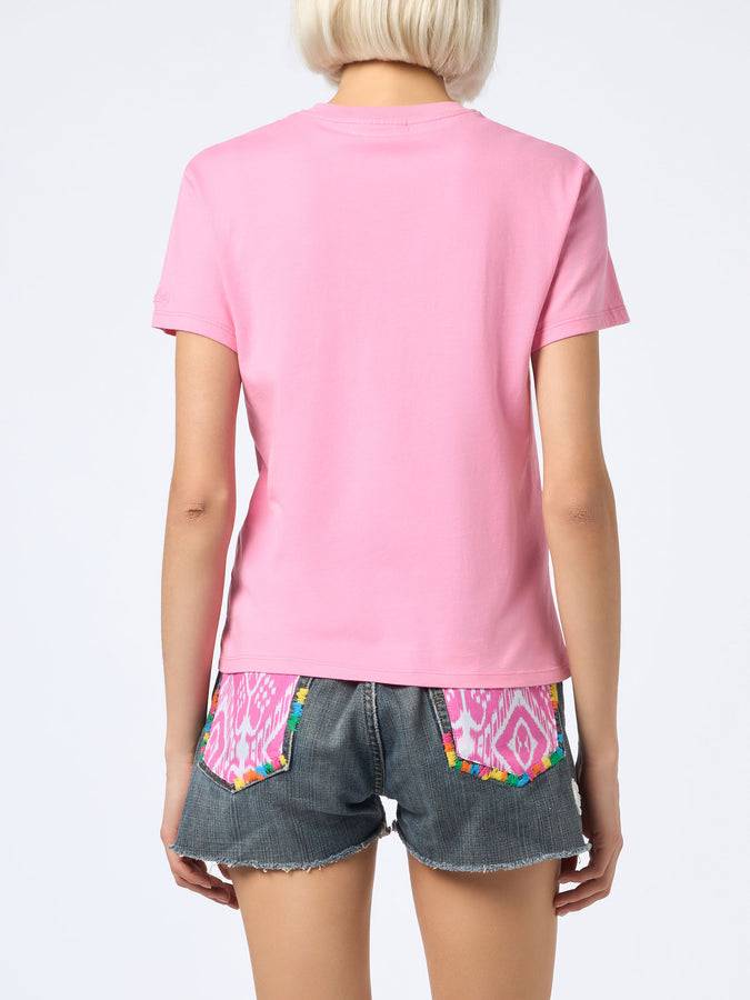 Mc2 Saint Barth T-shirt da donna girocollo Emilie in jersey di cotone con ricamo Stressed but Well Dressed Prezzo Ridotto