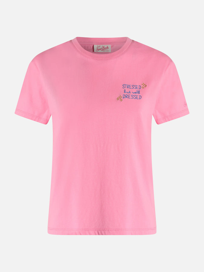 Mc2 Saint Barth T-shirt da donna girocollo Emilie in jersey di cotone con ricamo Stressed but Well Dressed Prezzo Ridotto