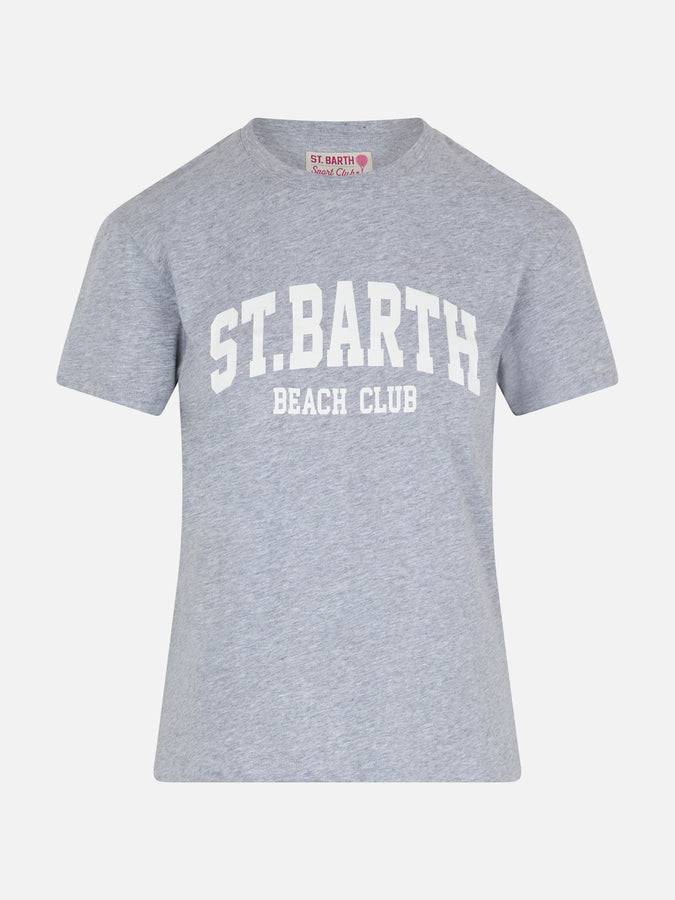 Mc2 Saint Barth T-shirt da donna girocollo Emilie in jersey di cotone con stampa Saint Barth Beach Club Convenienza