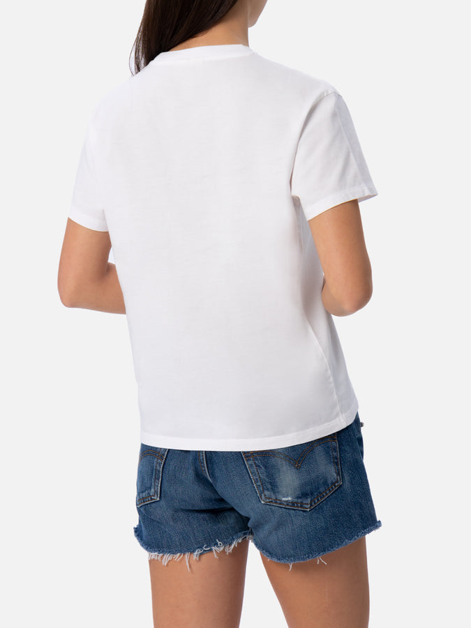 Mc2 Saint Barth T-shirt da donna girocollo Emilie in jersey di cotone con ricamo Misstufo Facilmente Online