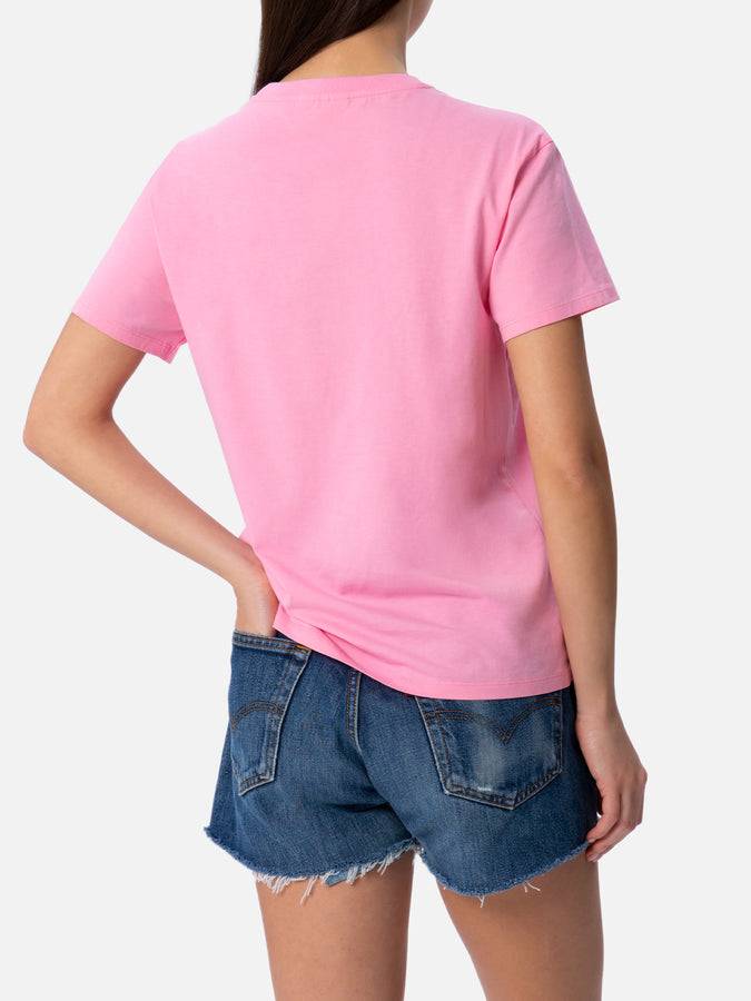 Mc2 Saint Barth T-shirt da donna girocollo Emilie in jersey di cotone con ricamo Gin Tonic Vendita Calda