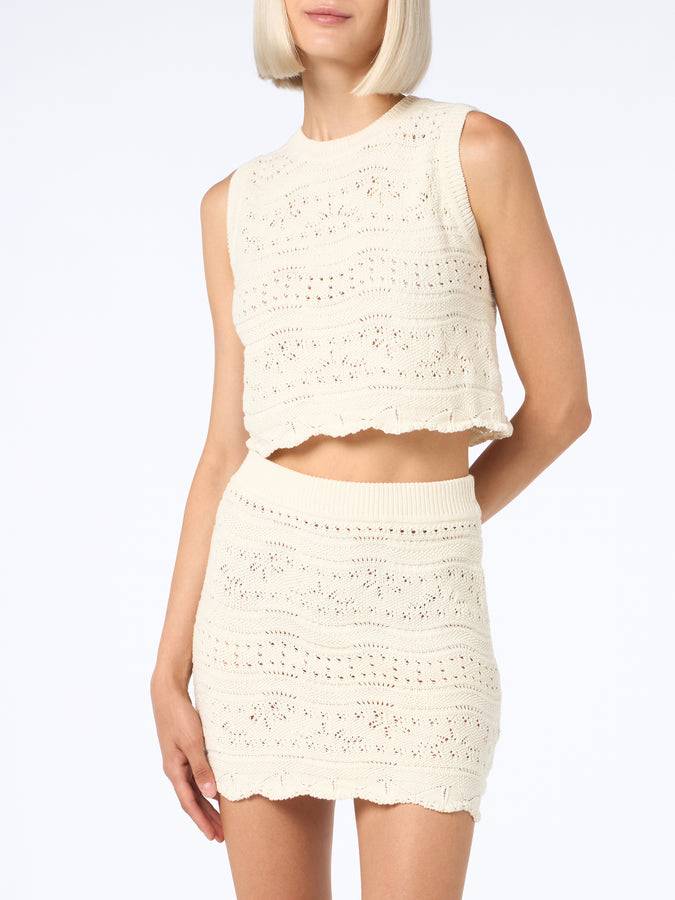 Mc2 Saint Barth Woman cotton knit mini skirt Apple I Più Venduti