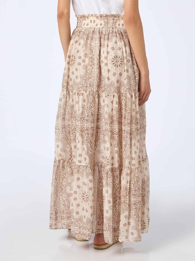 Mc2 Saint Barth Woman silk voile pleated long skirt Cheyenne Negozio