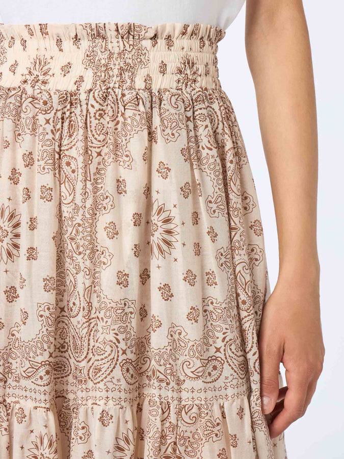 Mc2 Saint Barth Woman silk voile pleated long skirt Cheyenne Negozio
