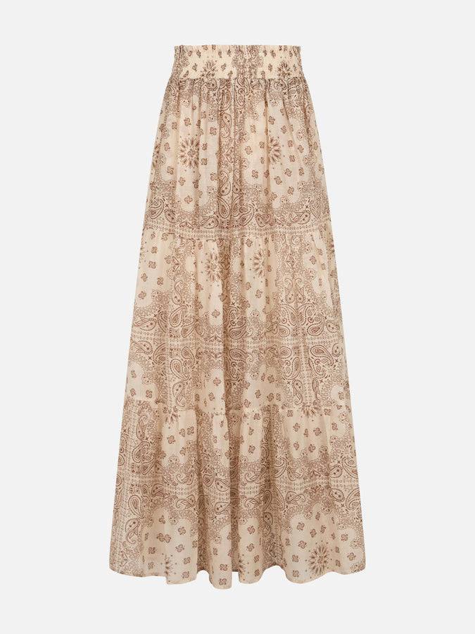 Mc2 Saint Barth Woman silk voile pleated long skirt Cheyenne Negozio