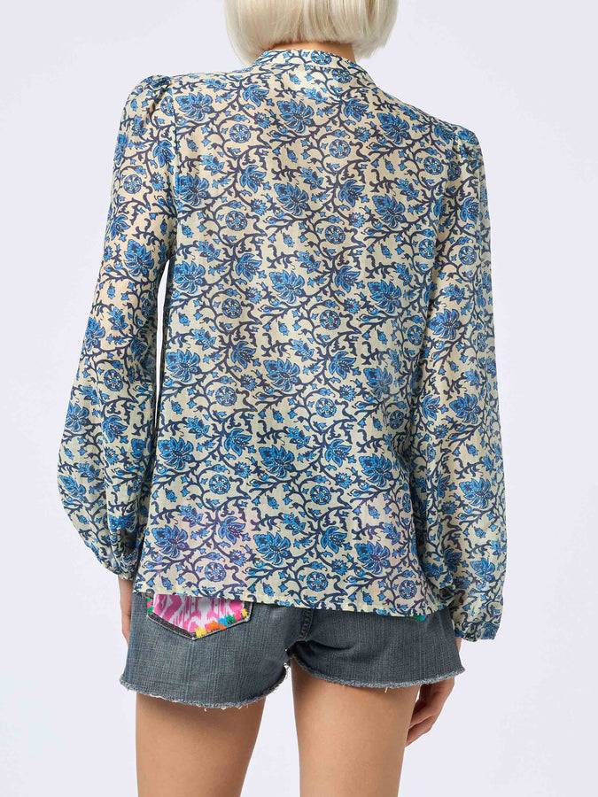Mc2 Saint Barth Blusa da donna in voile di seta Harper In Saldo