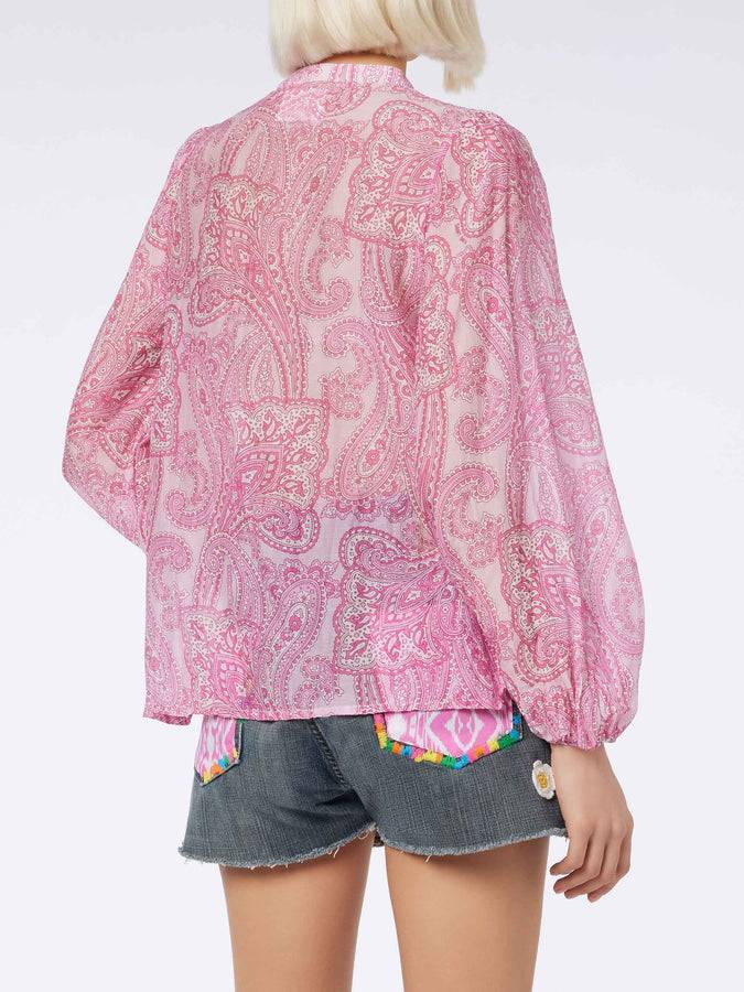 Mc2 Saint Barth Blusa da donna in voile di seta paisley Harper Moda
